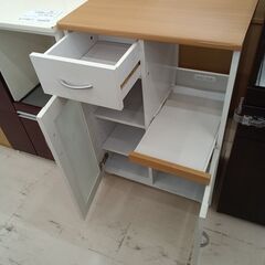 リユースのサカイ栃木店★ジモティ割あり★  レンジ台 ベージュ×ホワイト W60×D41×H89 クリーニング済み TC11674の画像