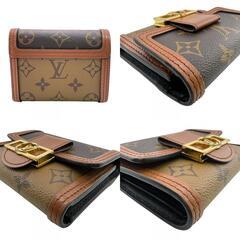 ルイヴィトン LOUIS VUITTON 三つ折り財布 モノグラムリバース ポルトフォイユドーフィーヌコンパクト コンパクトウォレット M68725 ブラウンの画像