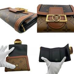 ルイヴィトン LOUIS VUITTON 三つ折り財布 モノグラムリバース ポルトフォイユドーフィーヌコンパクト コンパクトウォレット M68725 ブラウンの画像