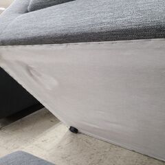 J1829【リユースのサカイ柏店】二人掛けカウチソファ　オットマン付き　グレー　クリーニング済み　の画像