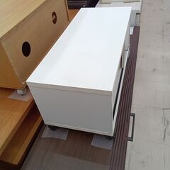 リユースのサカイ栃木店★ジモティ割あり★  TV台 ホワイト W80.1×D35.2×H34.5 クリーニング済み TC11675の画像