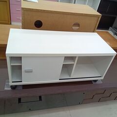 リユースのサカイ栃木店★ジモティ割あり★  TV台 ホワイト W80.1×D35.2×H34.5 クリーニング済み TC11675の画像