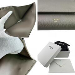 セリーヌ CELINE 三つ折り財布 スモールトリフォールドウォレット コンパクトウォレット ロゴ グレージュの画像