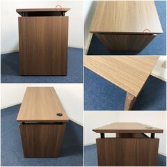 パソコンデスクラボーロ002 120 MBR 木目調ミドルブラウン　配線コード通し穴・アジャスター付き脚部 DESK LAVORO 120 ワークデスクの画像