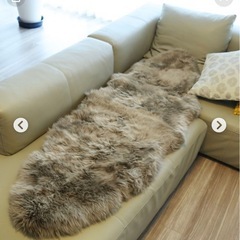 IKEA   SKOLD ラグ 羊皮 ブラウン 廃盤の画像