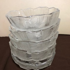 ガラス製波形小皿5枚セットの画像