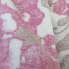ピンク系ウール毛布　シングル　反転柄の画像