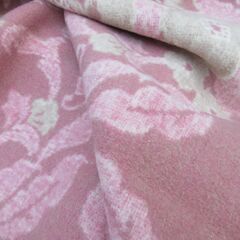 ピンク系ウール毛布　シングル　反転柄の画像