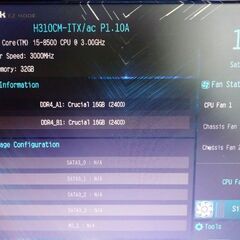 Asrock H310CM-ITX/ACとi5 8500の画像