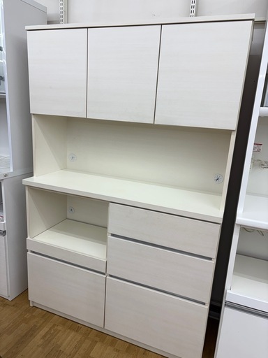 【ドリーム川西店限定】☆ジモティー見たよ割引☆ ナフコ 3枚扉食器棚  クリーニング済み 【2125560000037070 】