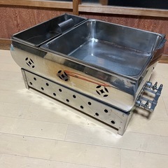 業務用ガス式おでん鍋　2仕切り　lpガス   ホース付き　厨房店舗の画像