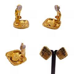 シャネル CHANEL イヤリング マトラッセ ひし形 ゴールドの画像