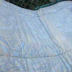 高級敷布団　美品　ブルーペイズリー柄　マットレスの画像