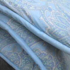 高級敷布団　美品　ブルーペイズリー柄　マットレスの画像