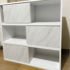 LOWYA　ラック キャビネット 奥行30 大容量 薄型 収納 棚 ロータイプ 木目調  の画像