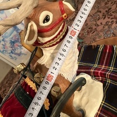 アンティーク　ライト点灯・動くサンタクロース、トナカイ飾り　クリスマスの画像