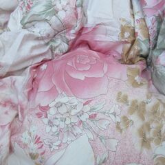 高級羽毛布団　ボリュームタイプ　ダウン　ピンク系　日本製　シングル　の画像