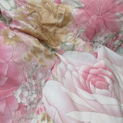 高級羽毛布団　ボリュームタイプ　ダウン　ピンク系　日本製　シングル　の画像