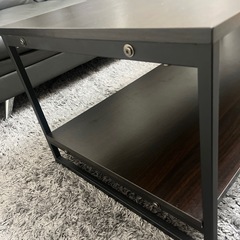 リビング　テーブル　棚付き　ウォルナット　　の画像