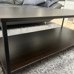 リビング　テーブル　棚付き　ウォルナット　　の画像