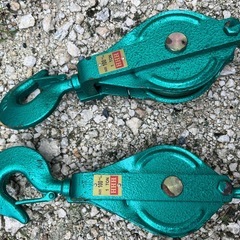 メタルラック2台　スナッチブロック 1t（HHH）フック付き滑車 2個セットの画像