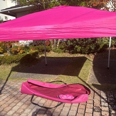 ワンタッチタープテント 2m×2m ピンク　イベントテントの画像