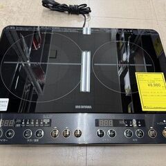 J3252【リユースのサカイ柏店】IRIS OHYAMA　アイリスオーヤマ　2口IHコンロ　IHK-WT2-B　2020年製　クリーニング済みの画像