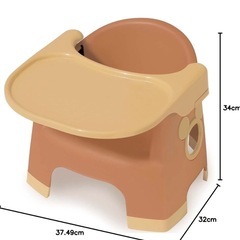 錦化成 ミッキーマウス お食事 ベビーチェア ローチェア テーブル付 ベルト付 テラコッタ 日本製の画像