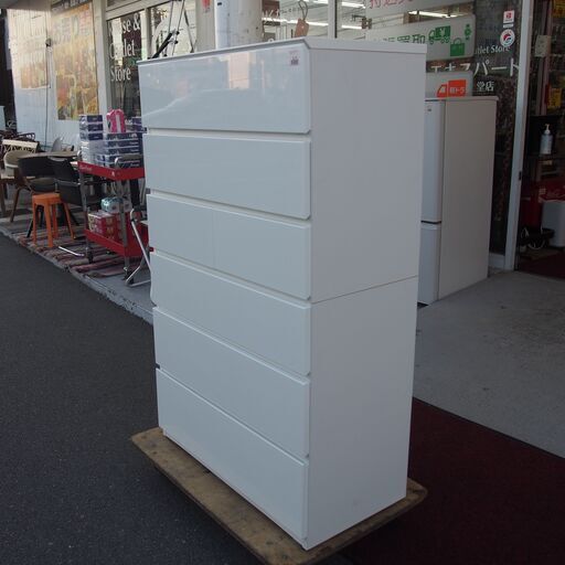 ニトリ　チェスト　ハイチェスト   白  幅80cm　高さ130cm　エキスパート藤沢辻堂店