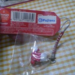 キティ(箱＆リンゴ/ドット柄) 根付け 「ハローキティ」の画像