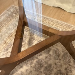 lowya ガラステーブル　丸テーブルの画像