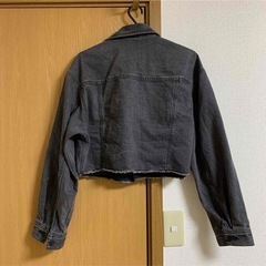 GU デニムクロップドジャケット グレーの画像