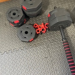 💪転がらない！六角形プレート 可変式ダンベル・バーベルセット（20kg）の画像