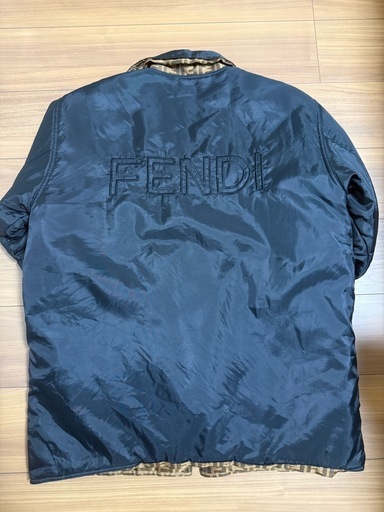 FENDI★ズッカ柄】フェンディ リバーシブル ジップコート FFロゴ ジャケット F809/64 ブルゾン 黒 ブラック アウター