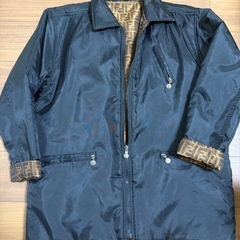 FENDI★ズッカ柄】フェンディ リバーシブル ジップコート FFロゴ ジャケット F809/64 ブルゾン 黒 ブラック アウターの画像