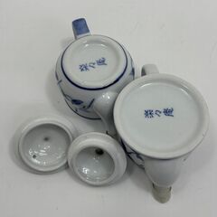 【未使用品・美品】 急須型 醬油差し 2個セット 陶器製 楽々庵◆取りに来て頂ける方♪の画像