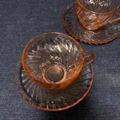 昭和レトロ　カップ＆ソーサー　ガラスカップ　ティーカップの画像