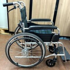 美品　アルミ製　手折れ　自走式　車椅子　100㎏対応　座席幅：40㎝　ノーパンクタイヤ　引き取り：田川郡香春町の画像