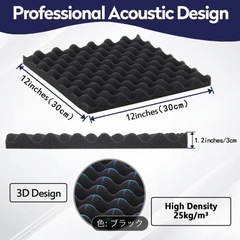 【防音室DIYに！】吸音材 防音スポンジ　30×30 【24枚】の画像