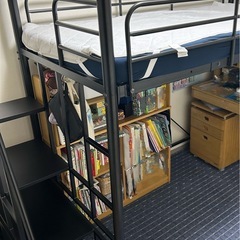 ニトリ高さ2段階式階段付きロフトベッド(BK)の画像