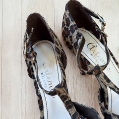 ダイアナ アルテミス ヒール サンダル 23cm おしゃれ レオパードの画像