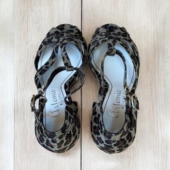 ダイアナ アルテミス ヒール サンダル 23cm おしゃれ レオパードの画像