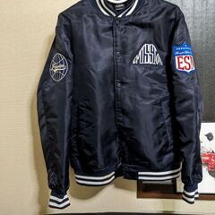 スタジャン　カラーネイビーsizeМの画像