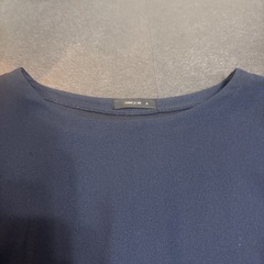 COMME CA ISM シフォンブラウス ネイビー Mサイズの画像