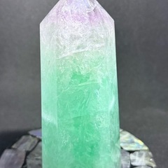 エンジェルフェザーフローライトのブレスレット浄化ポイント ラブラドライトのハートプレート 2個セット  天然石 パワーストーンの画像