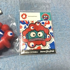 ミャクミャクやわらかマスコット & サンリオコラボ アパレルステッカー ハンギョドンの画像