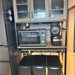 【超美品】(12/5まで)食器棚(⚠️レンジ炊飯器ゴミ箱は付きません！食器棚のみです！)の画像