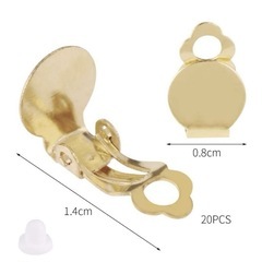 18個 蝶バネクリップ式イヤリング金具 ゴールドの画像