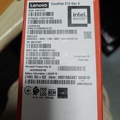 ●未使用●ThinkPad X13 Gen 6　型番：21RKCTO1WW●開封済み●の画像