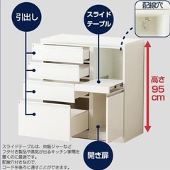 ニトリ　幅90 キッチンボードの画像